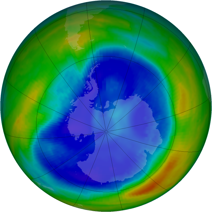 Antarctic ozone map for 26 August 2000